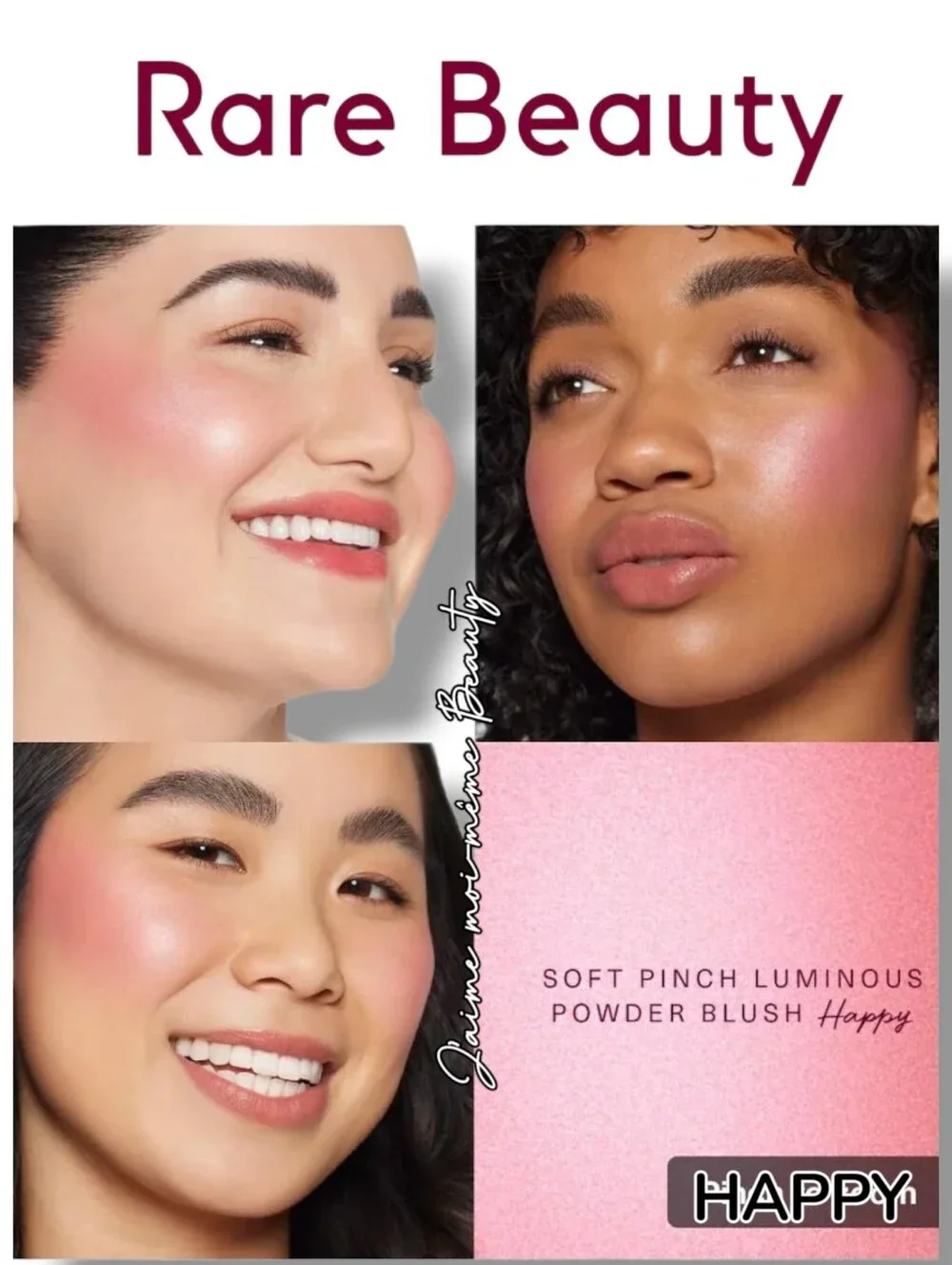 Rare Beauty Pink Dome Blush - Happy  - Soft Shimmering Baby Pink